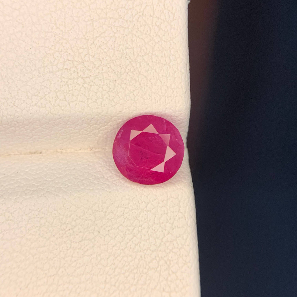 1.75 Carat Pinkish Red Round Ruby