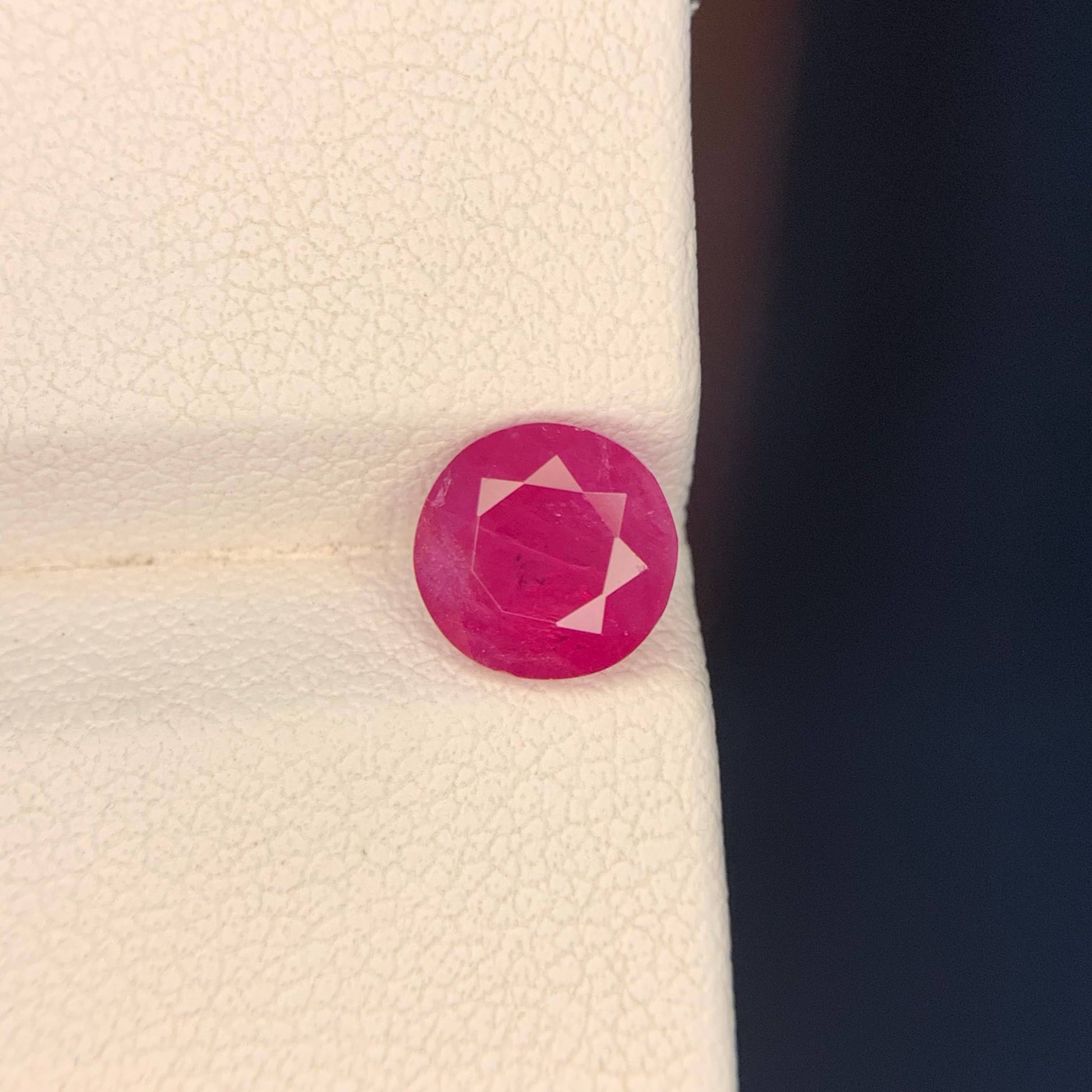 1.75 Carat Pinkish Red Round Ruby