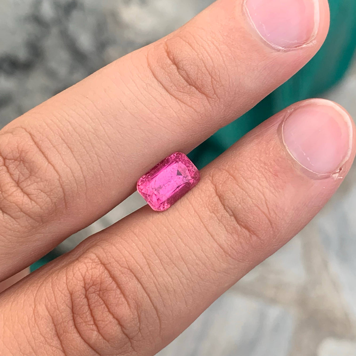 2.80 Carat Natural Loose Hot Pink Color Tourmaline Cushion Cut Afghan Gemstone