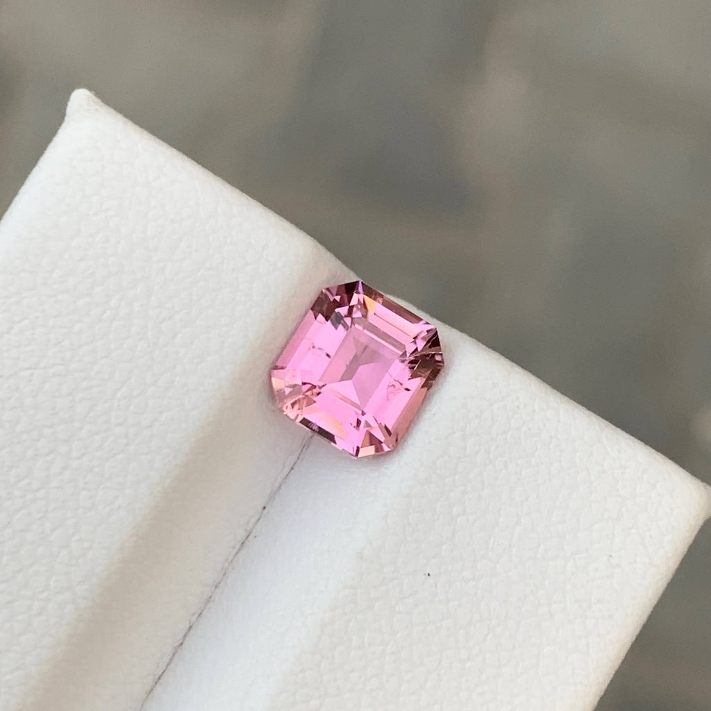 1.45 Carat Natural Loose Baby Pink Color Tourmaline Asscher Cut Afghan Gemstone