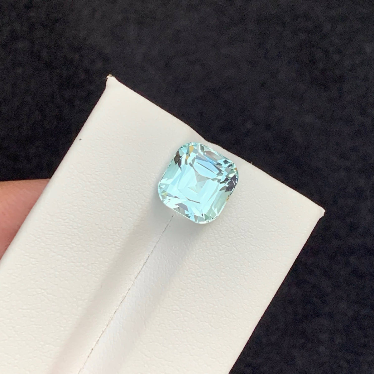 4.40 Carat Natural Loose Light Blue Aquamarine Cushion Cut Pakistan Gemstone