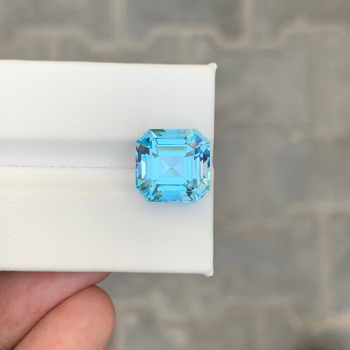 9.65 Carat Natural Loose Sky Blue Color Topaz Asscher Cut African Gemstone