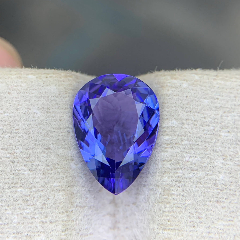 2.45 Carat Blue Tanzanite Pear Cut Tanzania Eye Clean Untreated