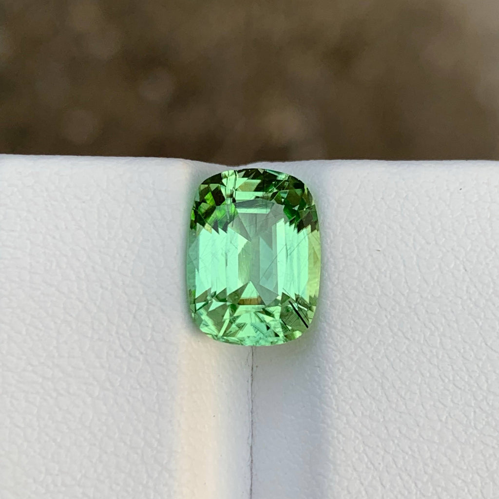 3.75 Carat Natural Loose Green Color Peridot Cushion Cut Pakistani Gemstone