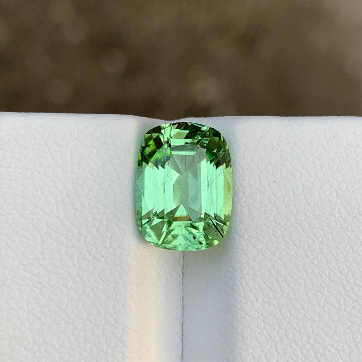 3.75 Carat Natural Loose Green Color Peridot Cushion Cut Pakistani Gemstone