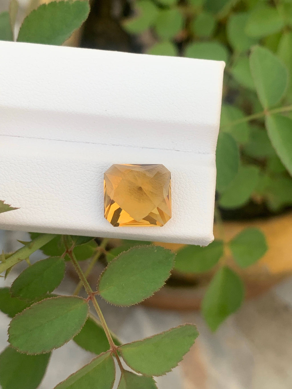 5.90 Carat Natural Loose Golden Color Citrine Fancy Cut Brazilian Gemstone