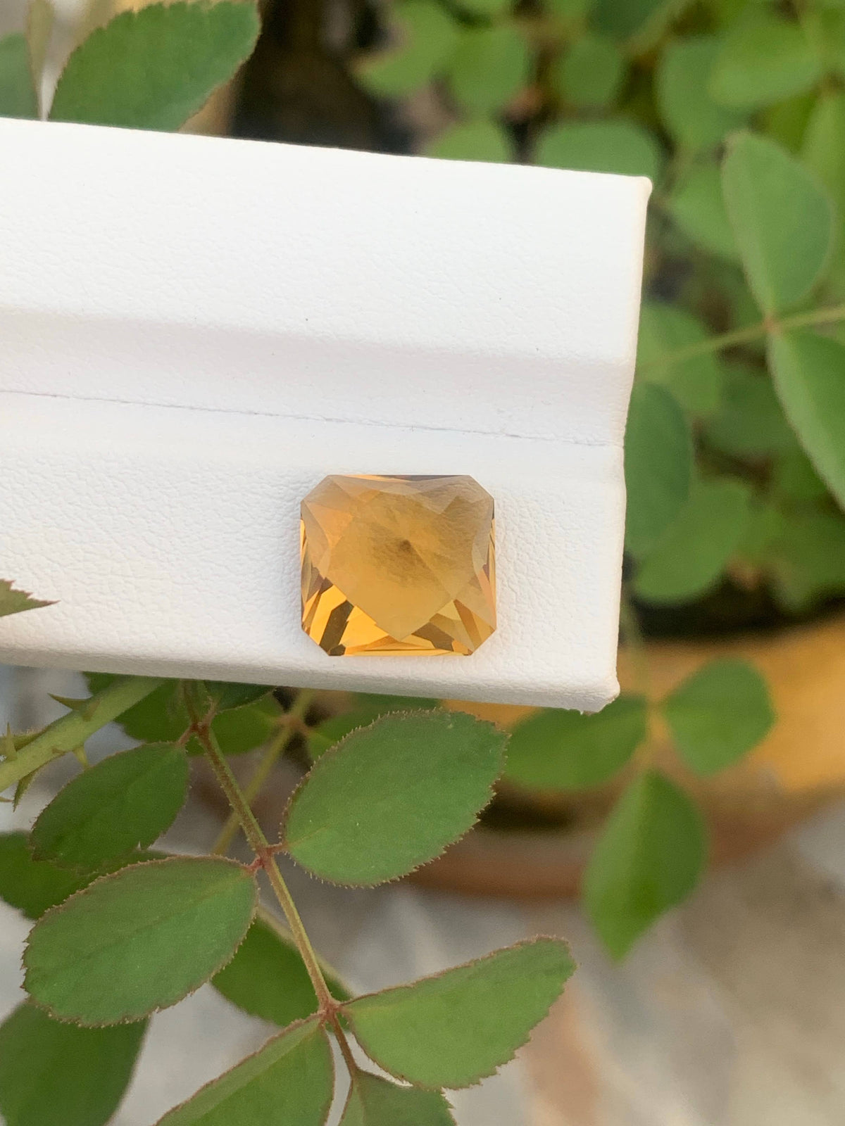 5.90 Carat Natural Loose Golden Color Citrine Fancy Cut Brazilian Gemstone