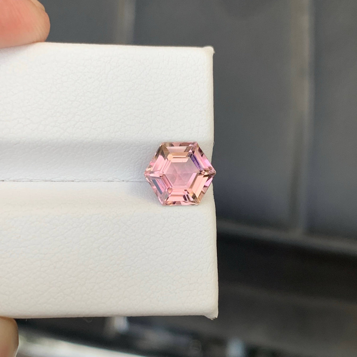 2.00 Carat Baby Pink Tourmaline Hexagonal Fancy Cut Afghan Gemstone, Eye Clean, Untreated