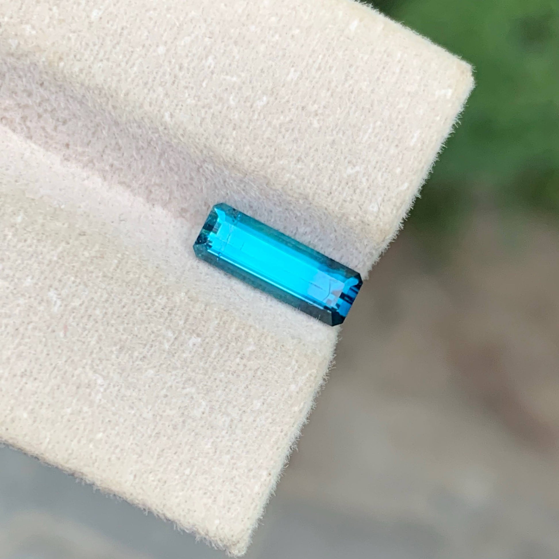 1.05 Carat Natural Loose Blue Tourmaline Emerald Cut Afghan Gemstone