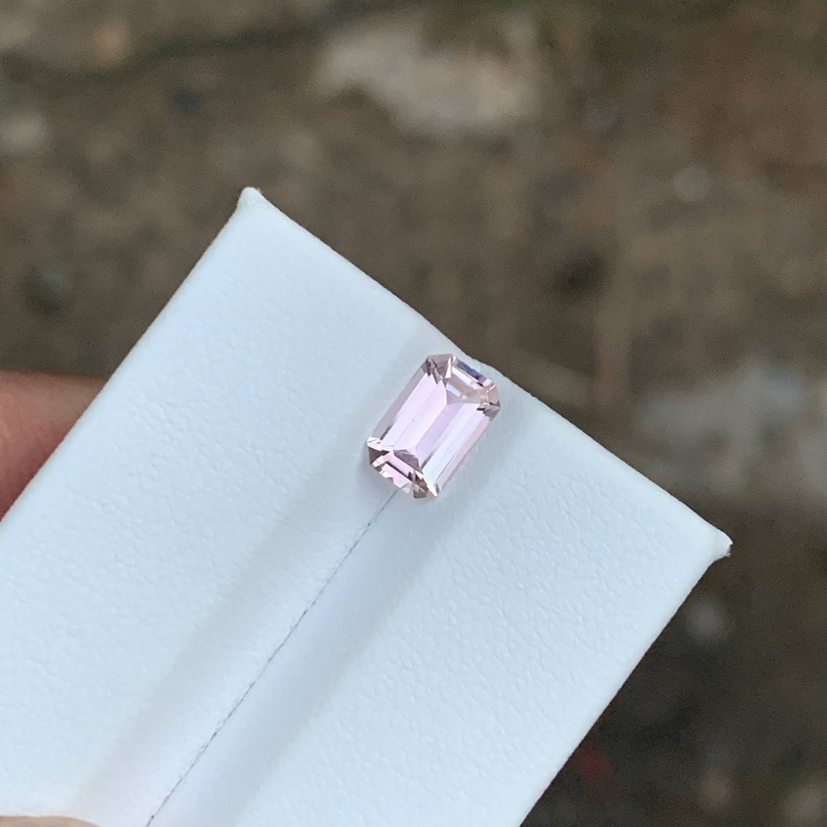 1.00 Carat Light Pink Tourmaline Emerald Cut Afghanistan VVS Untreated