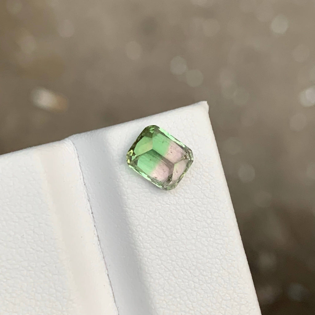 1.65 Carat Bicolor Tourmaline Cushion Cut Afghan Gemstone