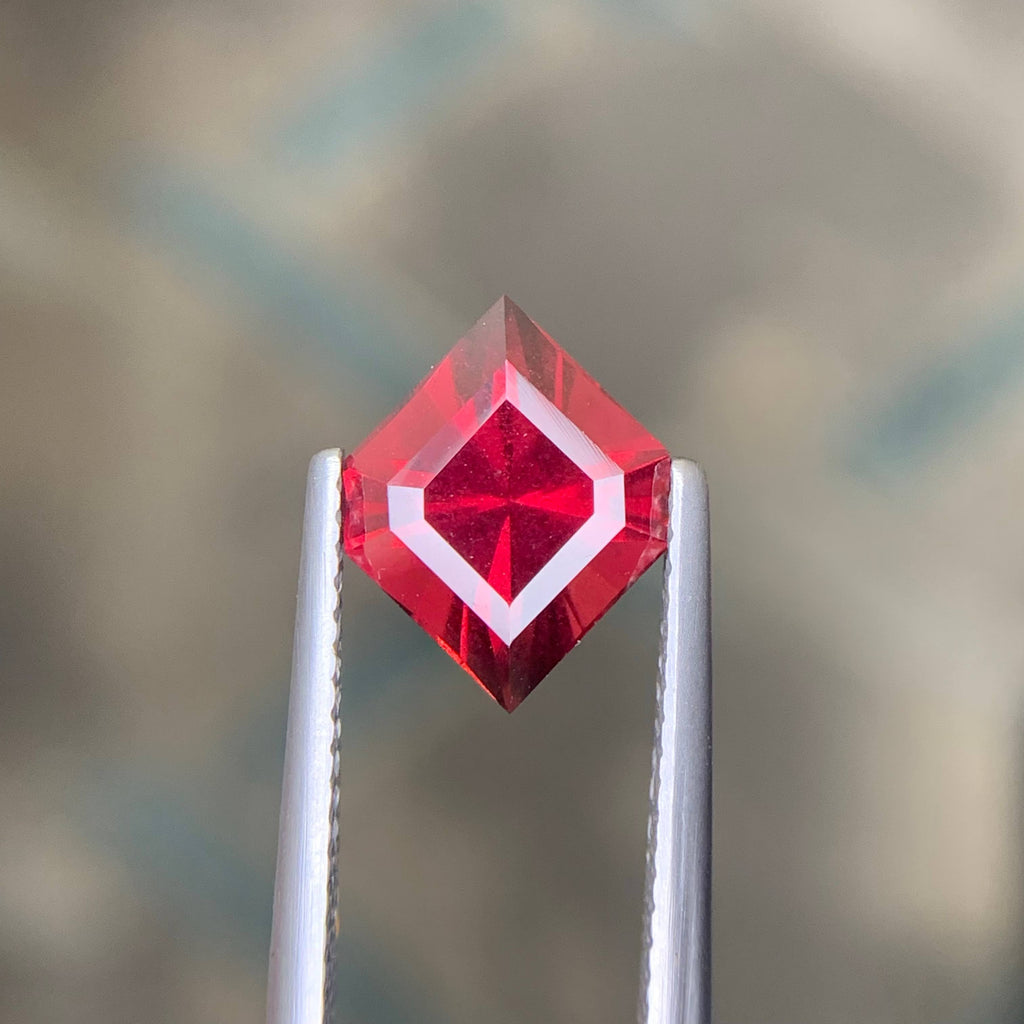 3.20 Carat Untreated Red Garnet Gemstone Fancy Cut Tanzania VVS Clarity