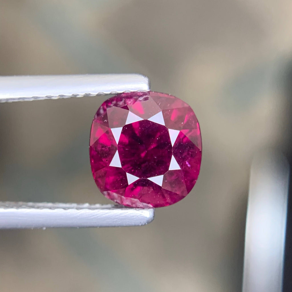 3.05 Carat Pinkish Red Garnet Cushion Cut Tanzanian Gemstone