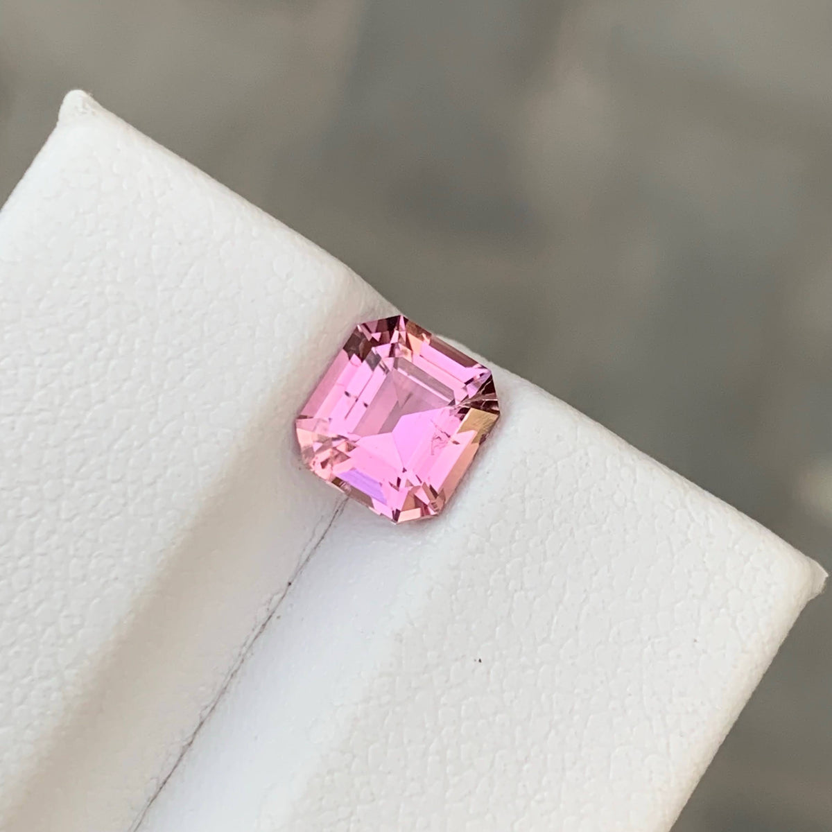 1.45 Carat Natural Loose Baby Pink Color Tourmaline Asscher Cut Afghan Gemstone