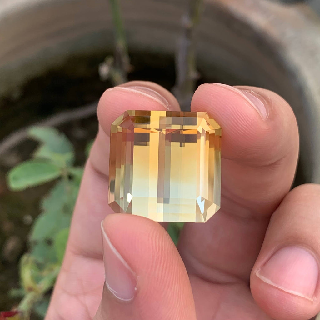 48.60 Carat Natural Loose Bicolor Color Citrine Asscher Cut African Gemstone