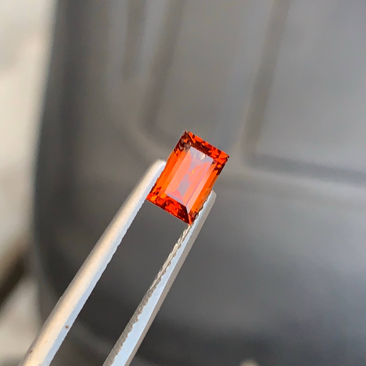 1.00 Carat Bright Orange Spessartite Garnet Baguette Cut Tanzanian Untreated VVS