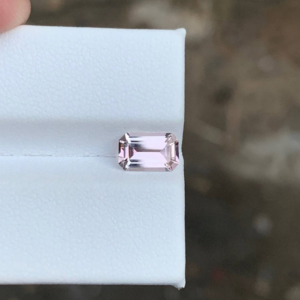 1.00 Carat Light Pink Tourmaline Emerald Cut Afghanistan VVS Untreated