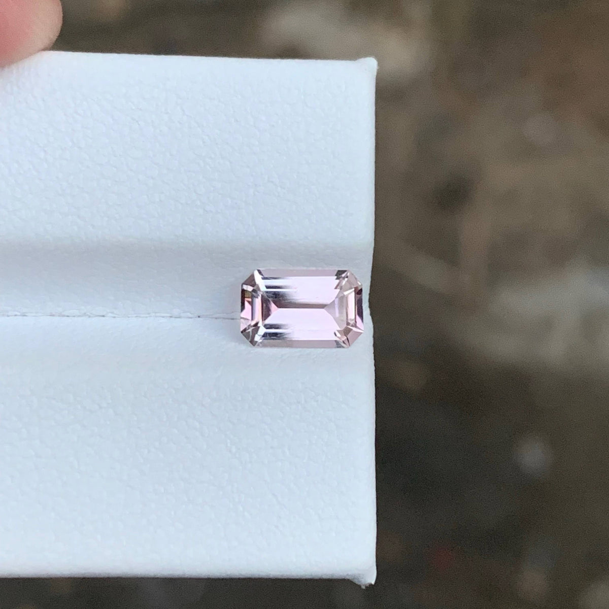 1.00 Carat Light Pink Tourmaline Emerald Cut Afghanistan VVS Untreated