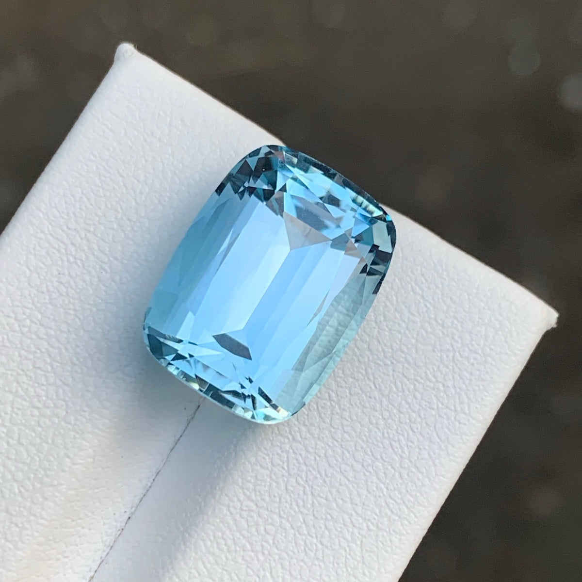17.80 Carat Sky Blue Topaz Cushion Cut Africa Loupe Clean Untreated