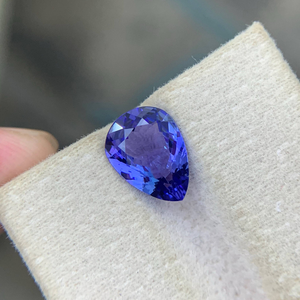 2.45 Carat Blue Tanzanite Pear Cut Tanzania Eye Clean Untreated