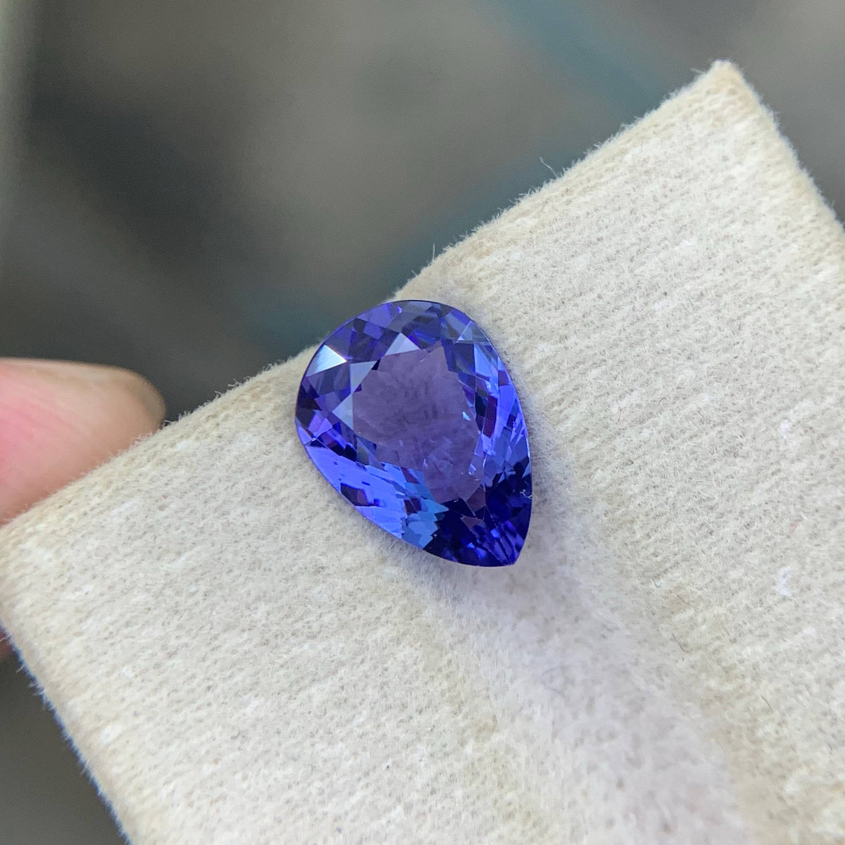 2.45 Carat Blue Tanzanite Pear Cut Tanzania Eye Clean Untreated