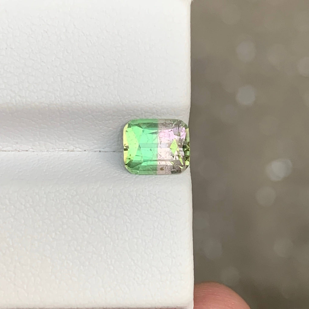 1.65 Carat Bicolor Tourmaline Cushion Cut Afghan Gemstone
