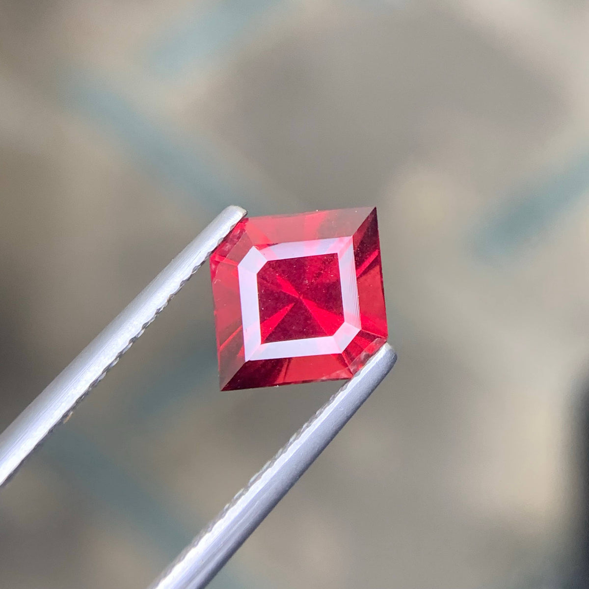 3.20 Carat Untreated Red Garnet Gemstone Fancy Cut Tanzania VVS Clarity