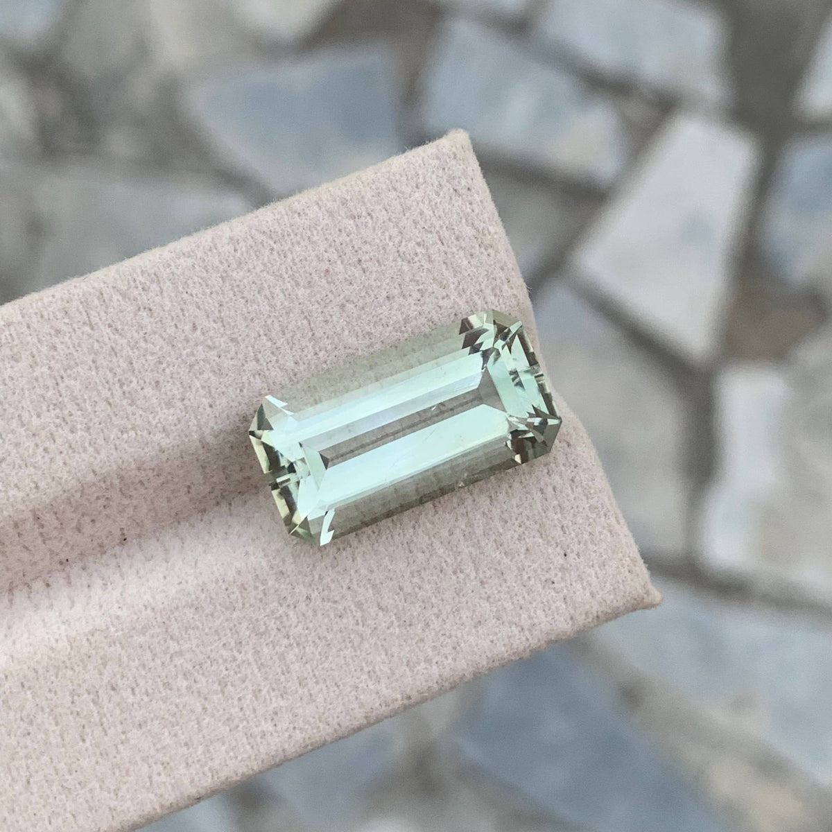 10.30 Carat Natural Loose Green Amethyst Stone Emerald Cut African Gemstone