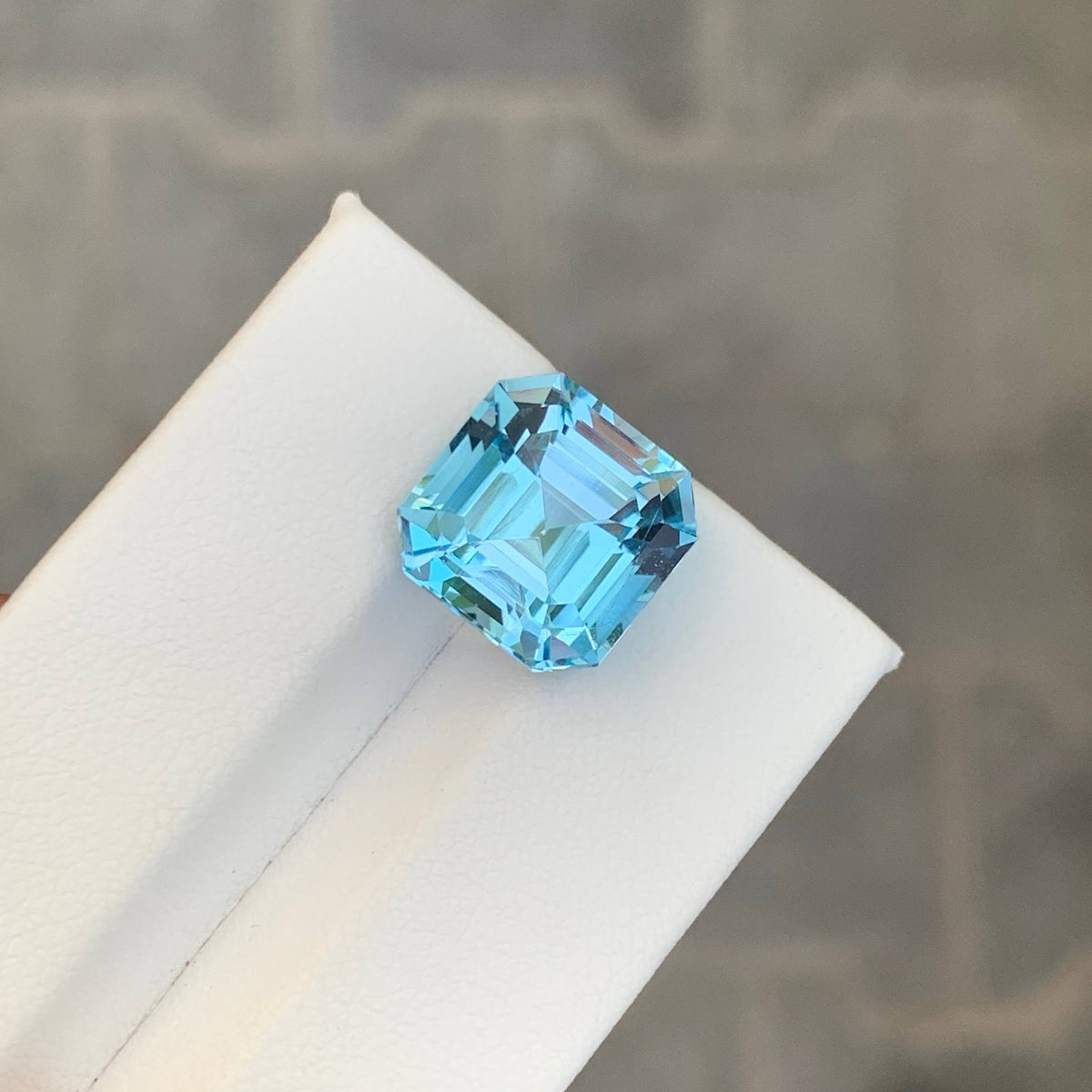 9.65 Carat Natural Loose Sky Blue Color Topaz Asscher Cut African Gemstone