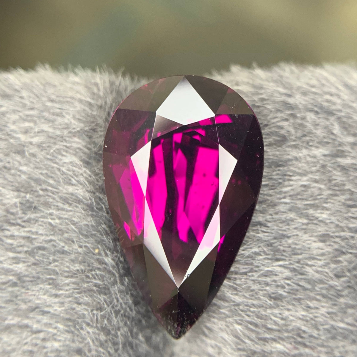 10.32 Carat AIG Certified Untreated Rhodolite Garnet Pear Cut From Tanzania