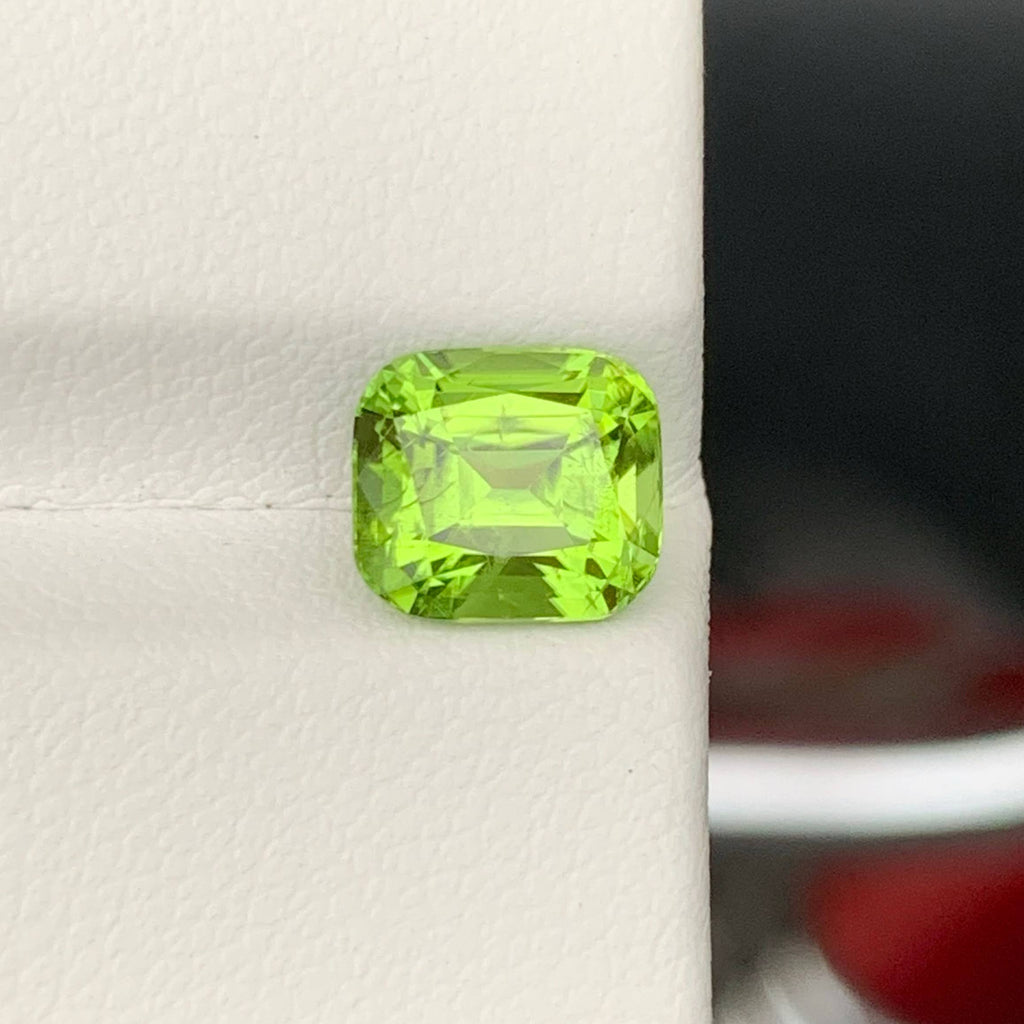 2.35 Ct Green Peridot Cushion Cut