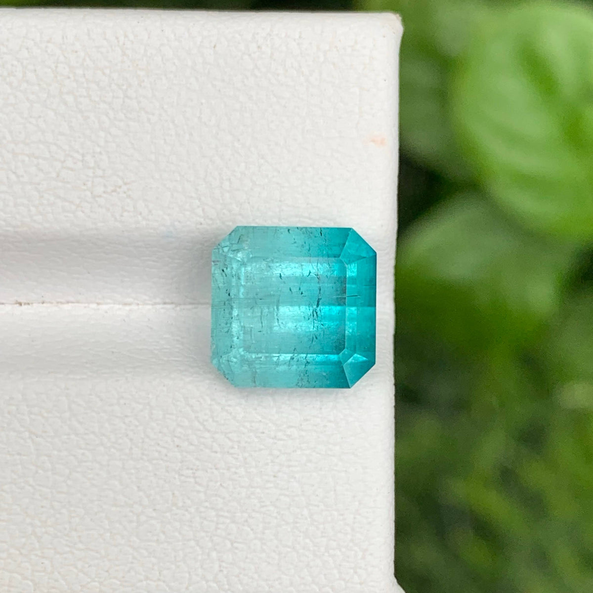 5.95 Carat Natural Loose Blue Hue Bicolor Tourmaline Emerald Cut Afghan Gemstone