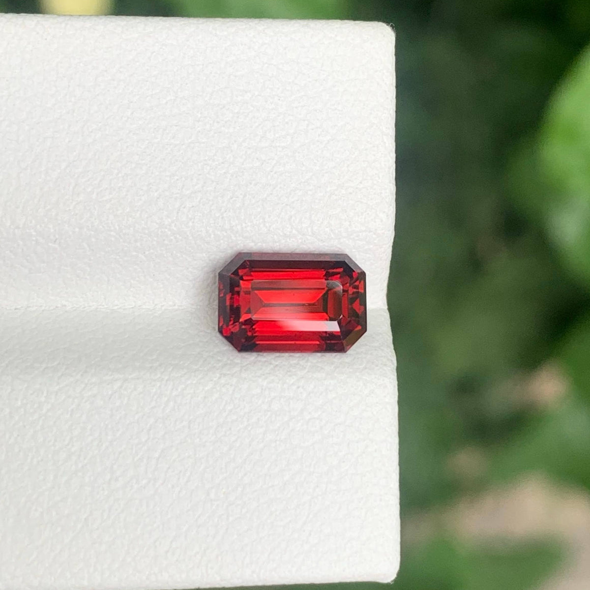 2.30 Carat Natural Loose Sweet Red Garnet Stone Emerald Cut Tanzanian Gemstone
