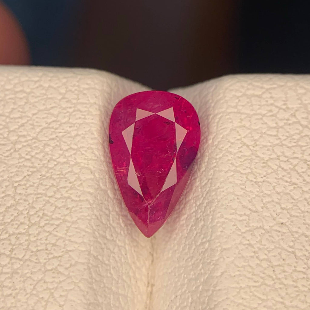 1.80 Carat Pinkish Red Pear Ruby