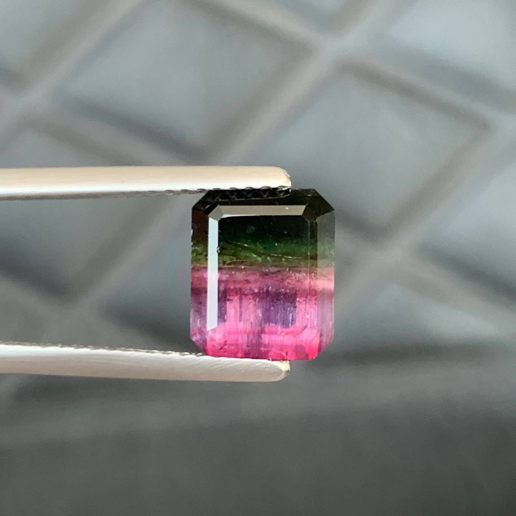 3.30 Ct Bicolor Tourmaline Emerald Cut 