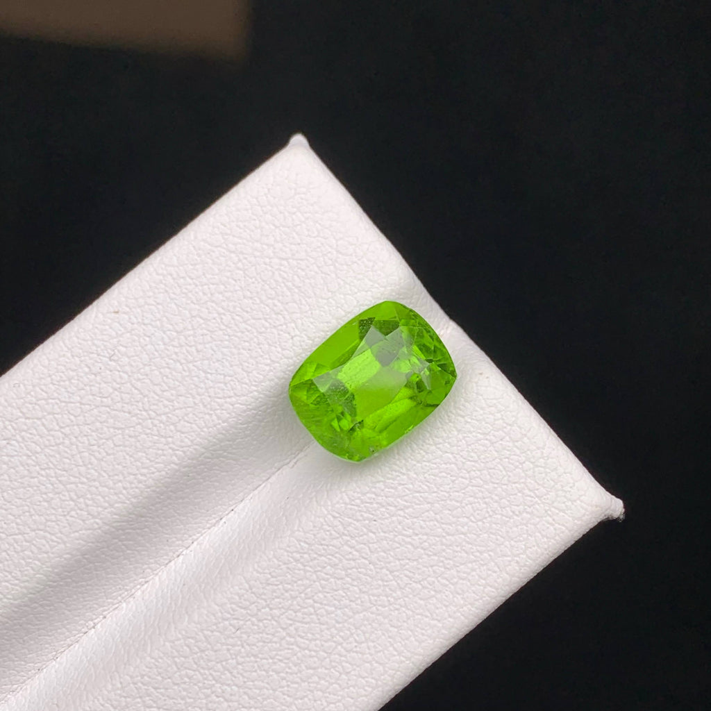6.00 Carat Apple Green Peridot Green gemstone on a white background