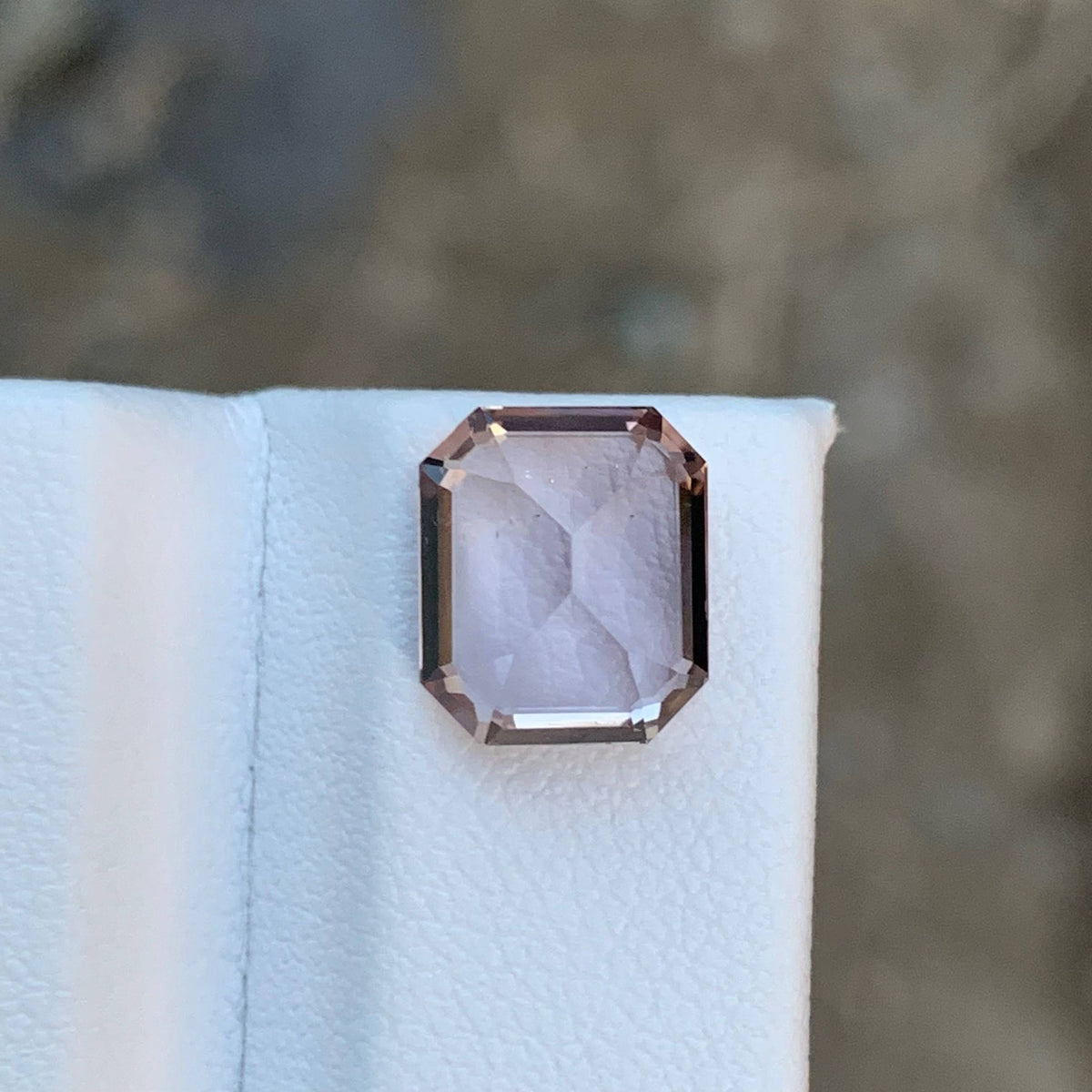 3.55 Carat Natural Loose Light Pink Color Tourmaline Emerald Cut Afghan Gemstone
