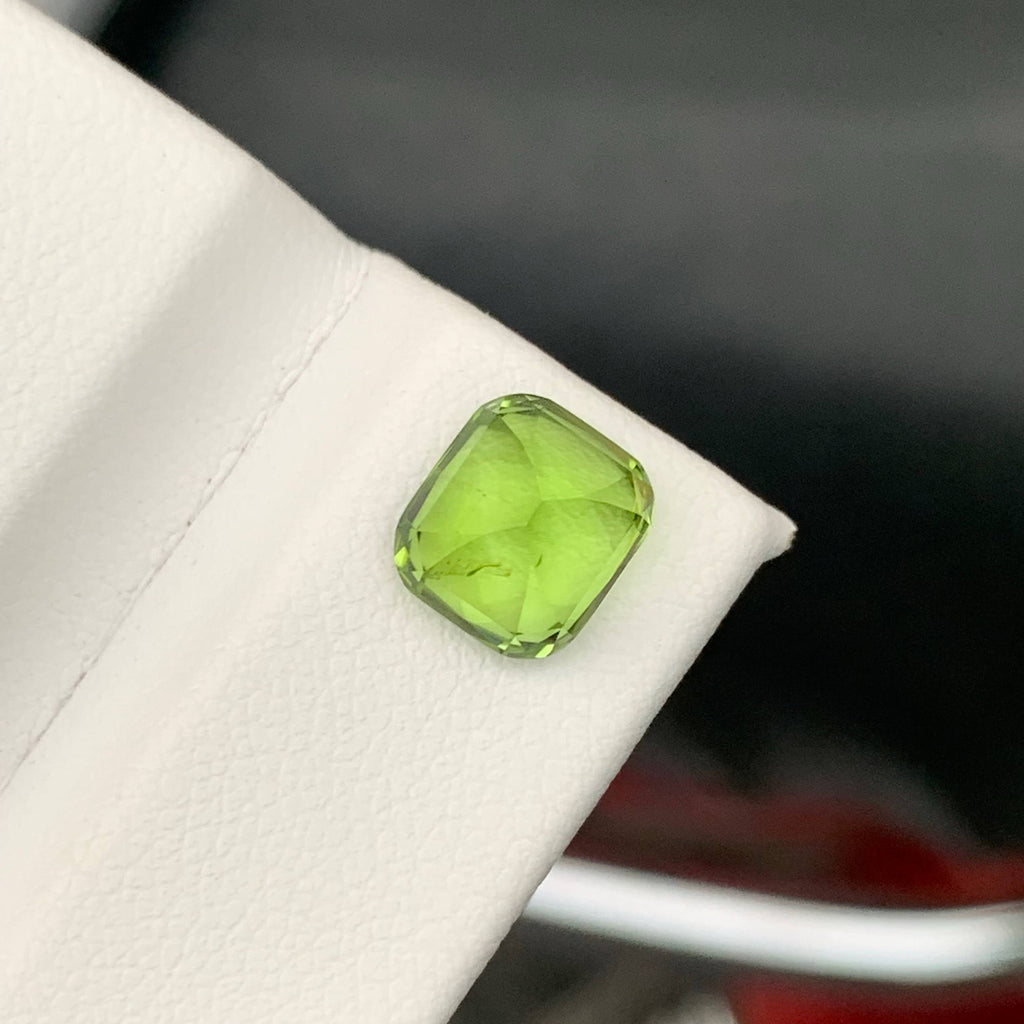2.35 Carat Natural Loose Green Color Peridot Cushion Cut Pakistani Gemstone
