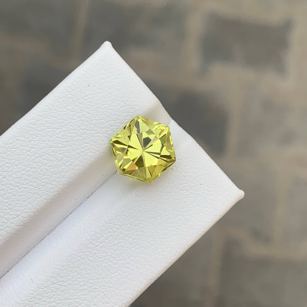 3.90 Carat Lemon Color Citrine Fancy Cut Africa VVS Untreated