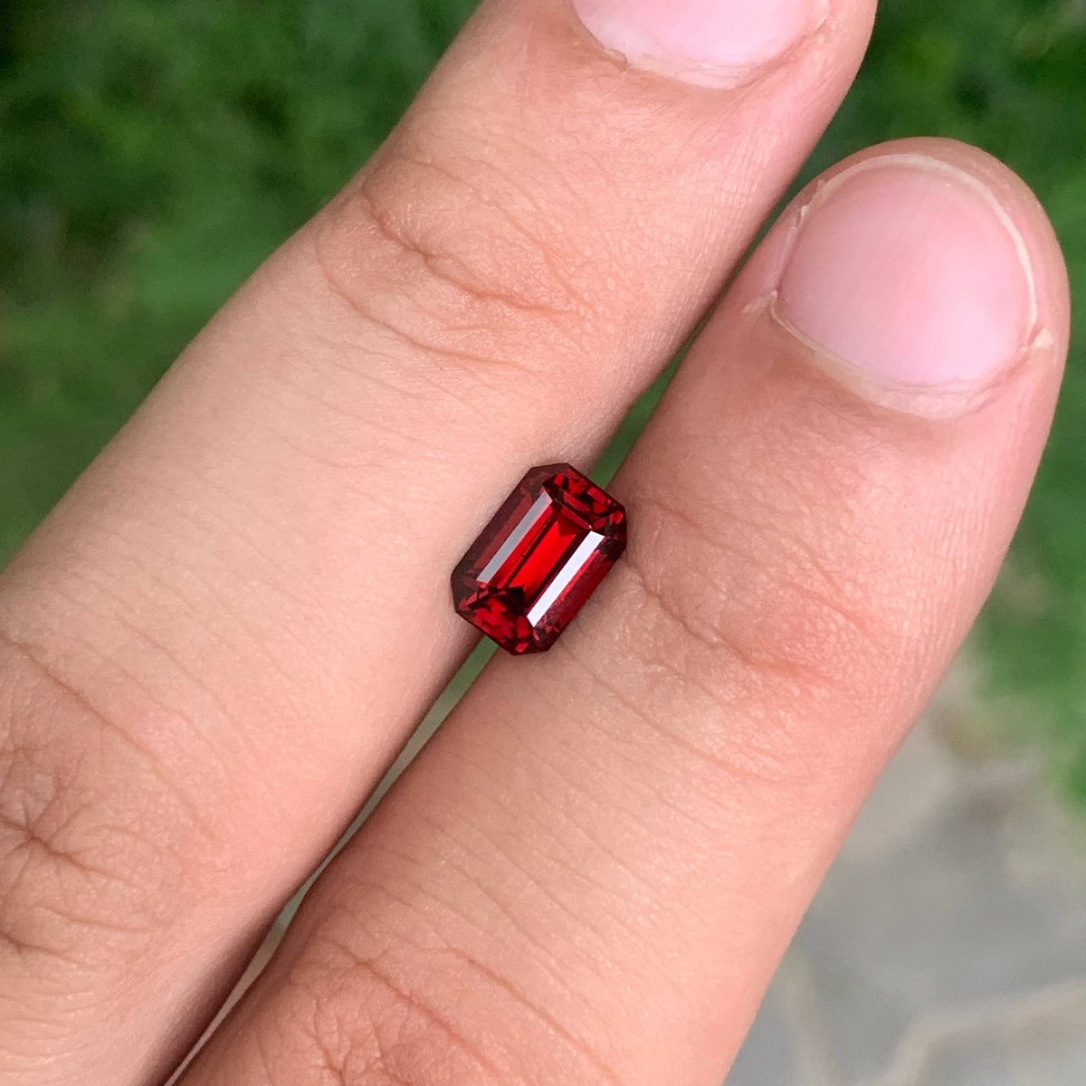 2.30 Carat Natural Loose Sweet Red Garnet Stone Emerald Cut Tanzanian Gemstone
