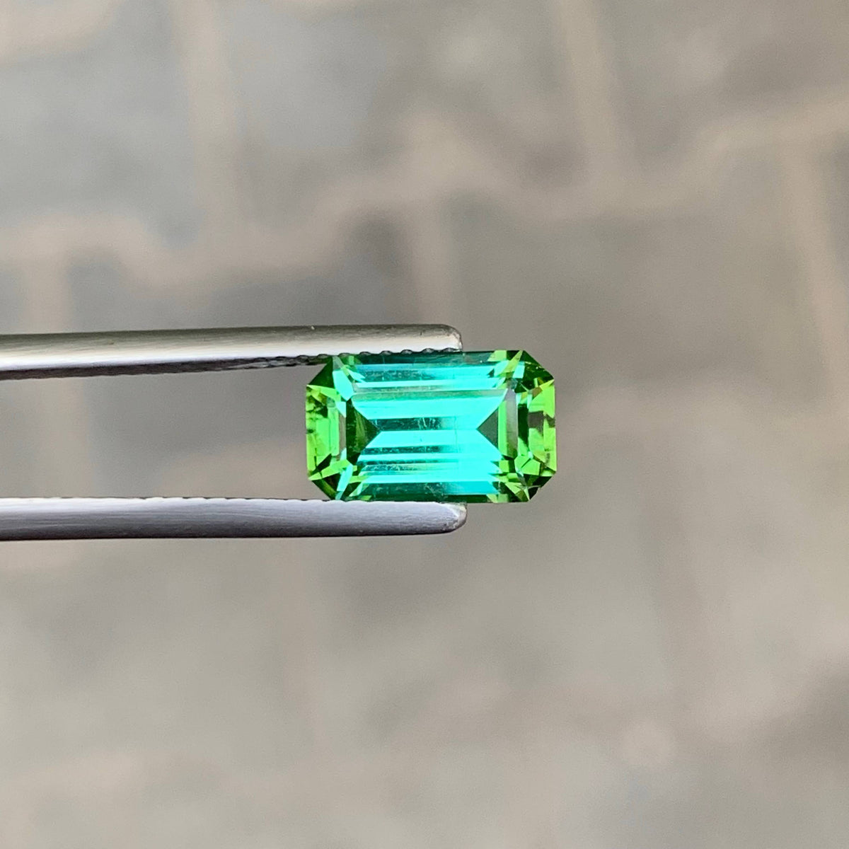 2.55 Carat Natural Loose Mint Green Tourmaline Emerald Cut Afghan Gemstone