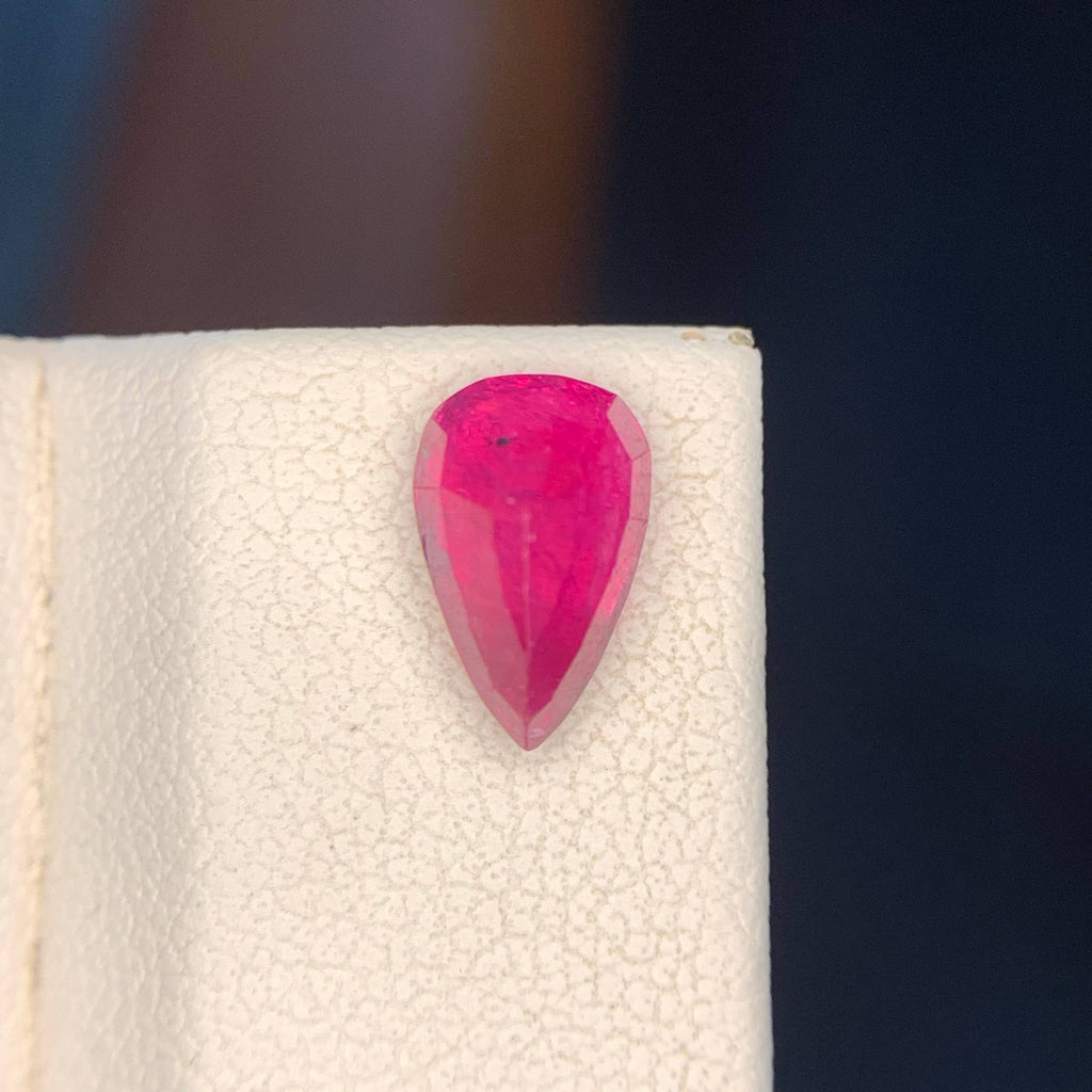 1.80 Carat Pinkish Red Pear Ruby