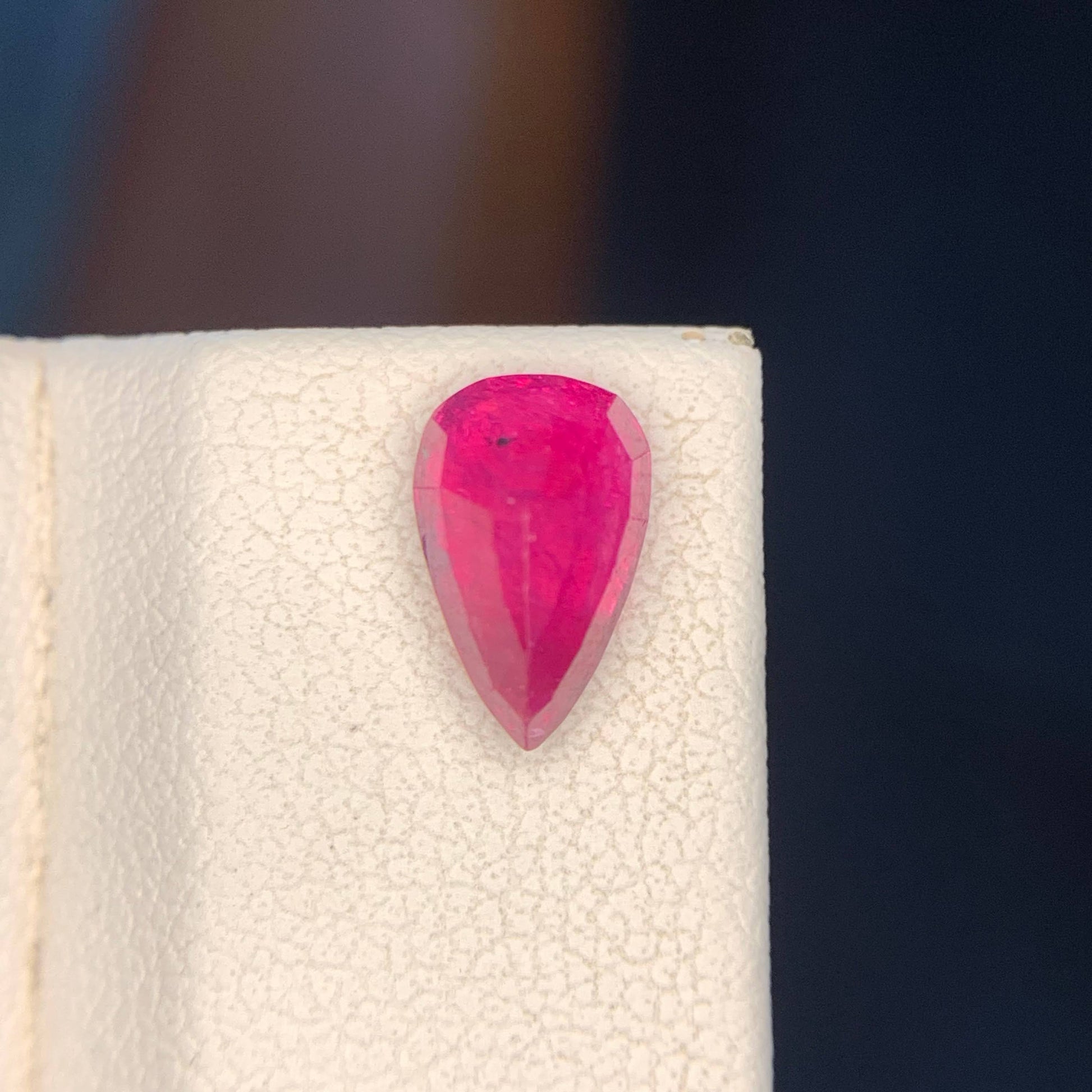 1.80 Carat Pinkish Red Pear Ruby