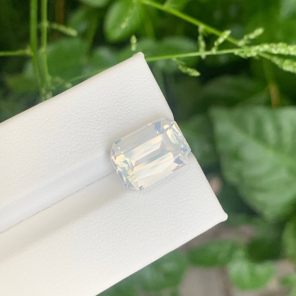 6.30 Carat Milky Quartz Fancy Emerald Cut Africa VVS Untreated