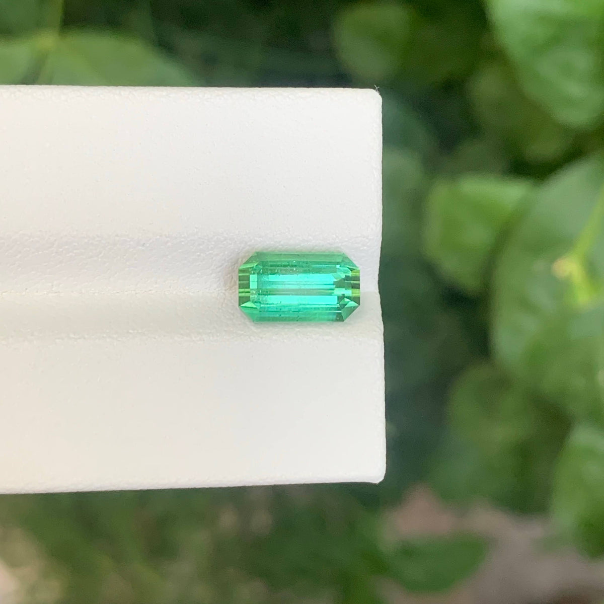 2.50 Carat Natural Loose Mint Green Tourmaline Emerald Cut Afghan Gemstone