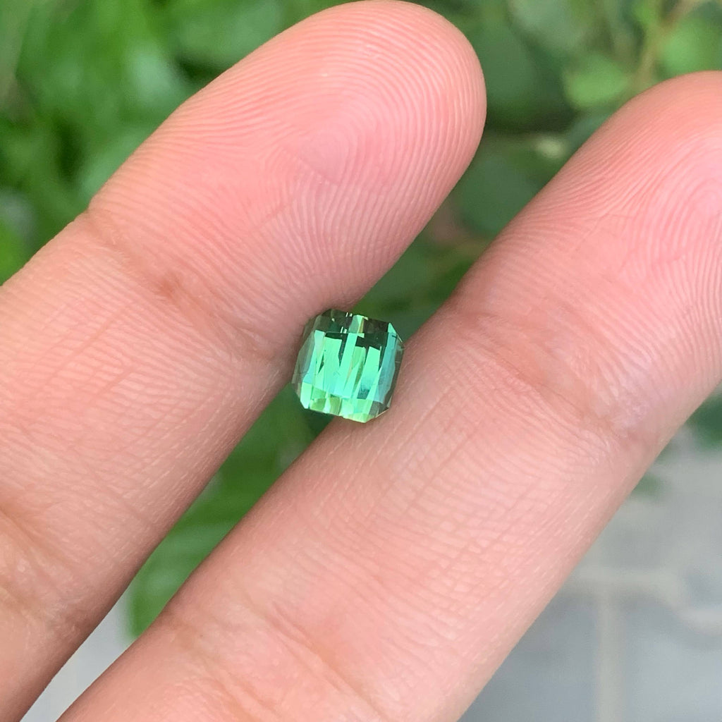 1.90 Carat Natural Loose Green Color Tourmaline Cushion Cut Afghan Gemstone