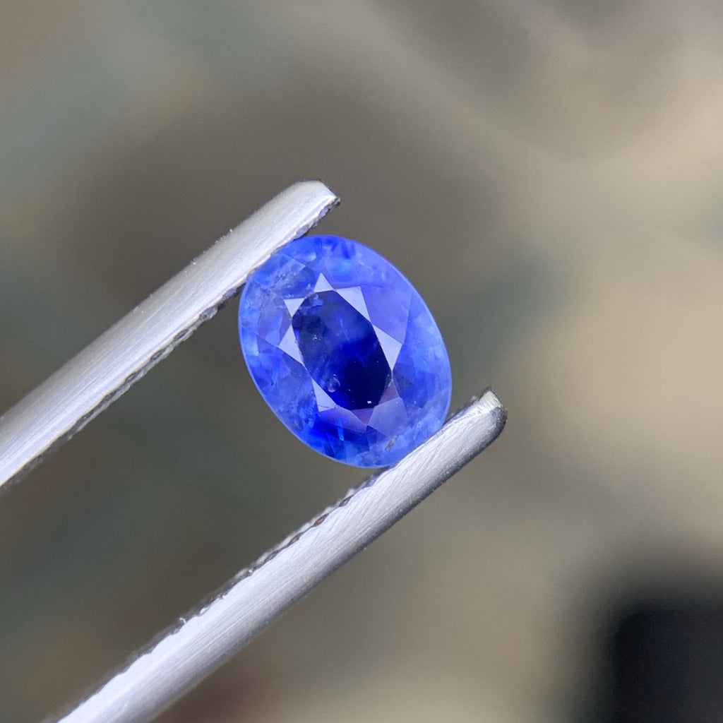 0.85 Carat Natural Loose Blue Color Sapphire Oval Cut Sri Lankan Gemstone