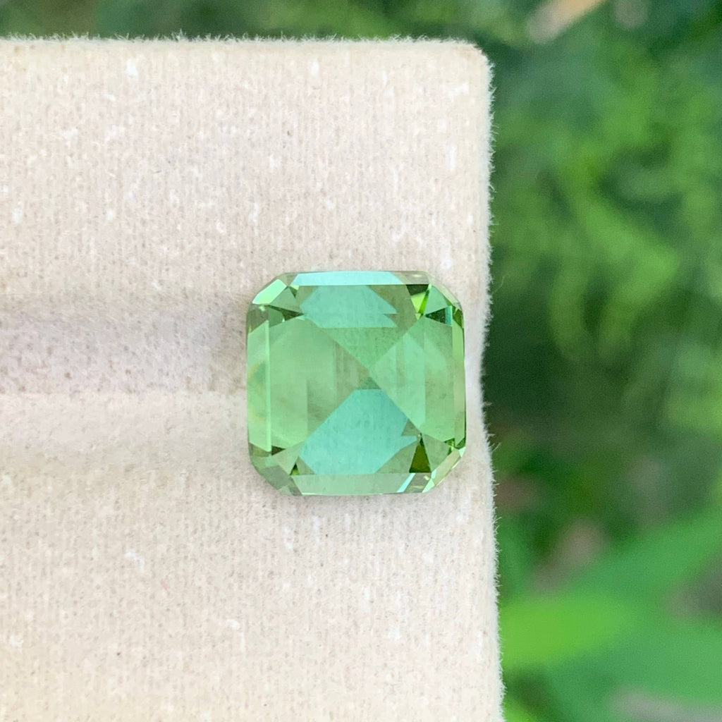 8.65 Carat Natural Loose Mint Green Tourmaline Cushion Cut Afghan Gemstone
