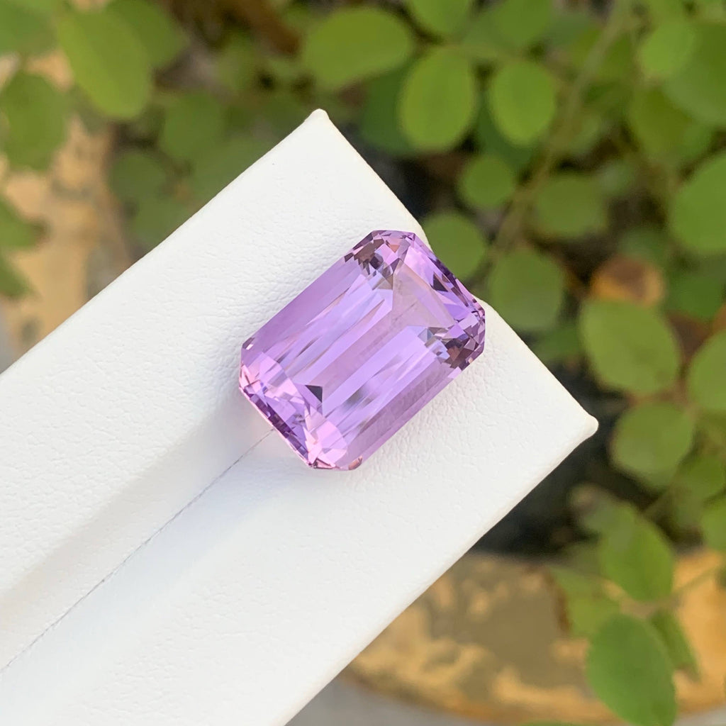 14.40 Carat Natural Loose Purple Amethyst Stone Cushion Cut Brazilian Gemstone