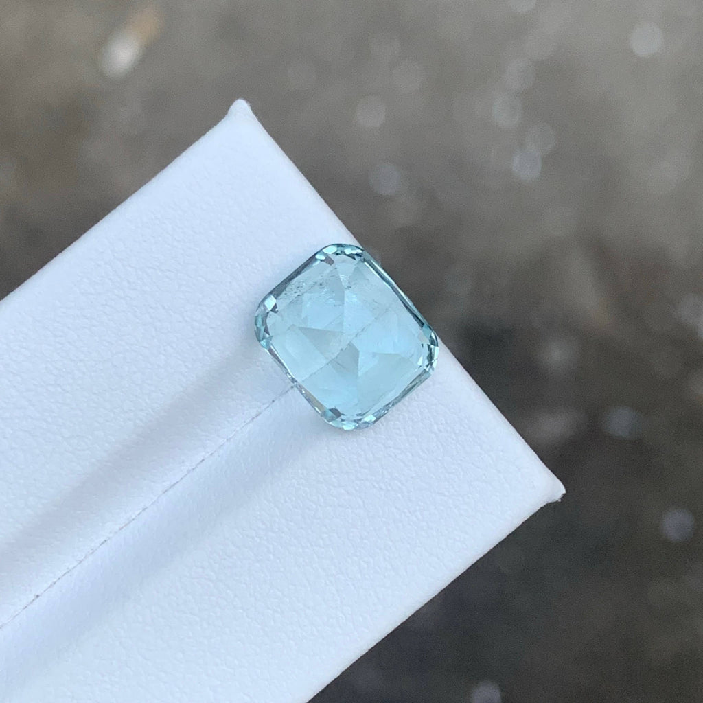 5.80 Carat Light Blue Aquamarine Cushion Cut Pakistan Gemstone